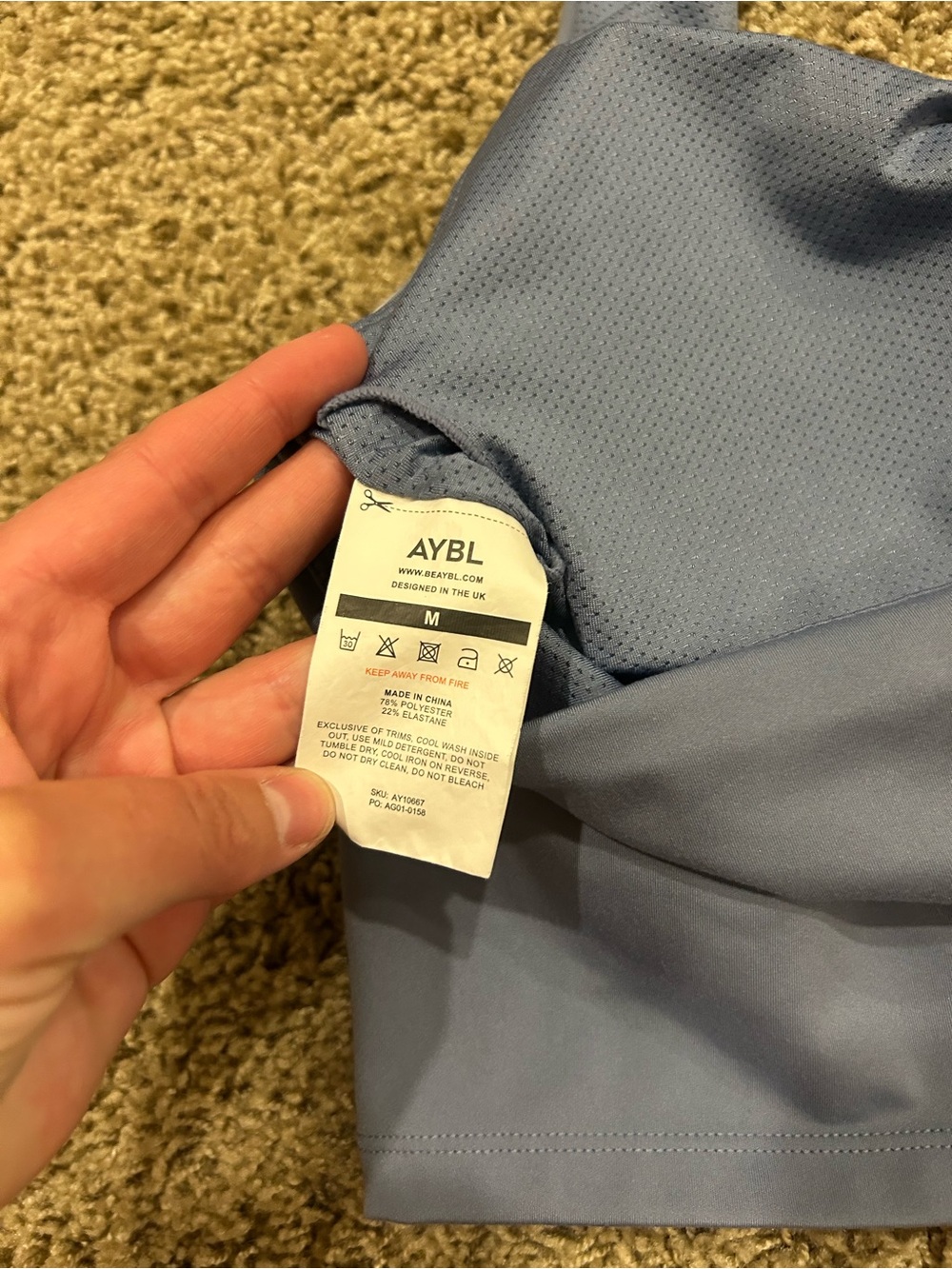 AYBL Dusty Blue Halter Sports Bra - Picture 5 of 5